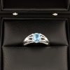 Bague Grenouille - Or blanc 18 carats et Aigue Marine
