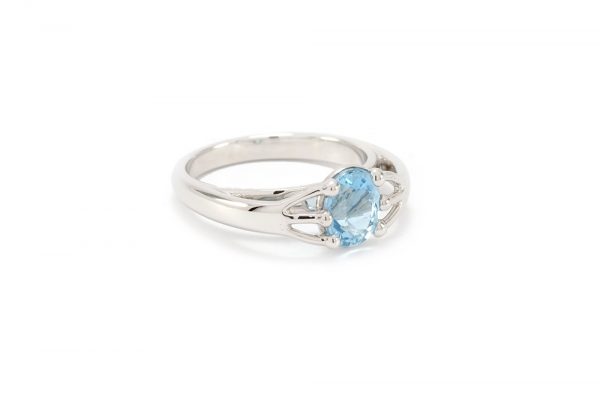 Bague Grenouille - Or blanc 18 carats et Aigue Marine 3