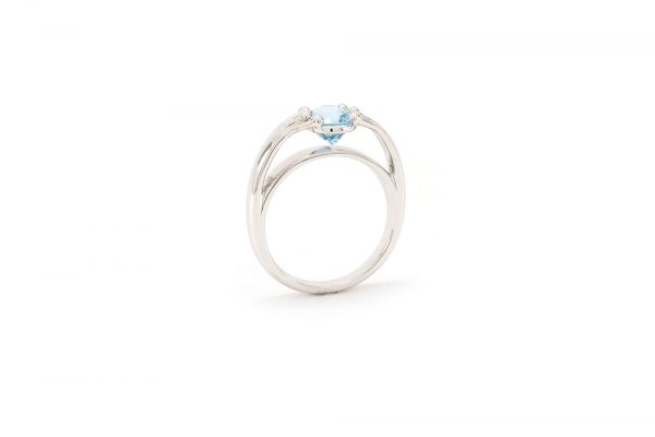 Bague Grenouille - Or blanc 18 carats et Aigue Marine 4