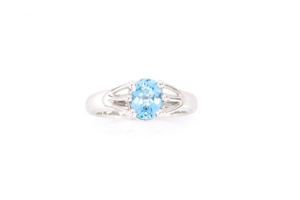 Bague Grenouille - Or blanc 18 carats et Aigue Marine 5