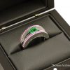 Bague Emeraude, Saphirs roses et Diamants