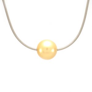 Collier mer du sud - Or blanc - perle Gold - 2