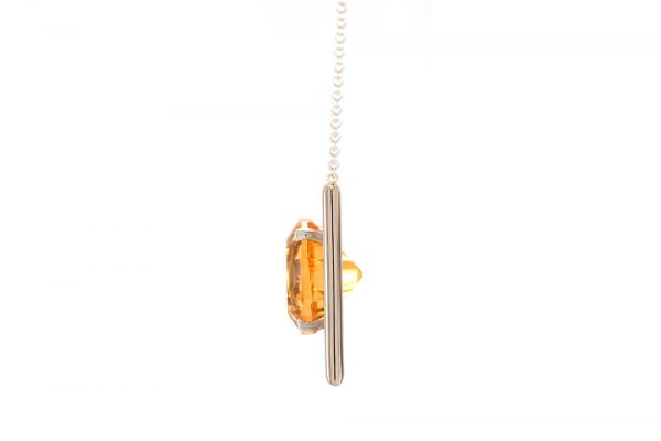 Pendentif Maya - Or Blanc 18k et Citrine 2