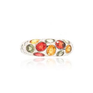 Bague Disco - or blanc, saphirs et diamants 1