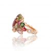 Bague Jungle, or rouge et pierres précieuses 4