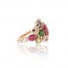 Bague Jungle, or rouge et pierres précieuses 5