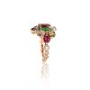 Bague Jungle, or rouge et pierres précieuses 8