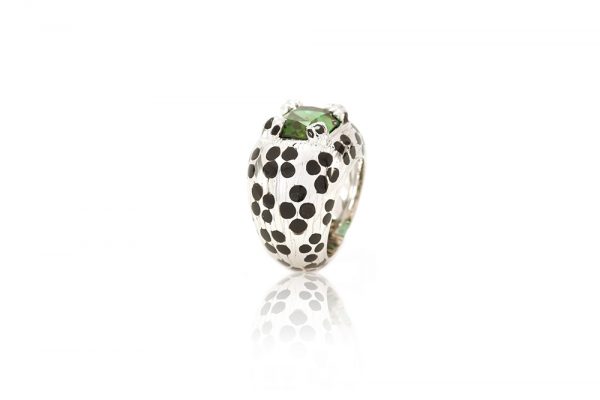 Bague Grrrrr, Or blanc Tourmaline et Laque 4