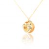 Pendentif Golden, or diamant et perle 3