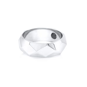 Alliance en Or blanc diamant noir