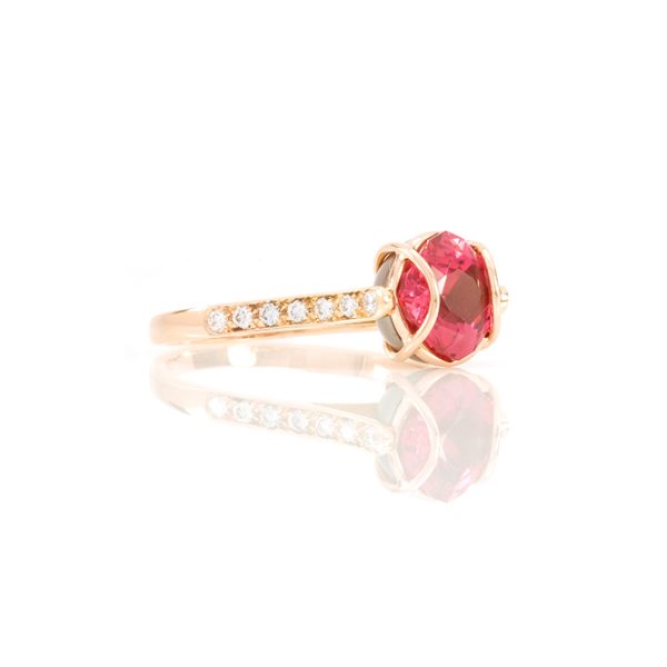 Bague Ellipse, or rouge, diamants, perle et rubellite 2