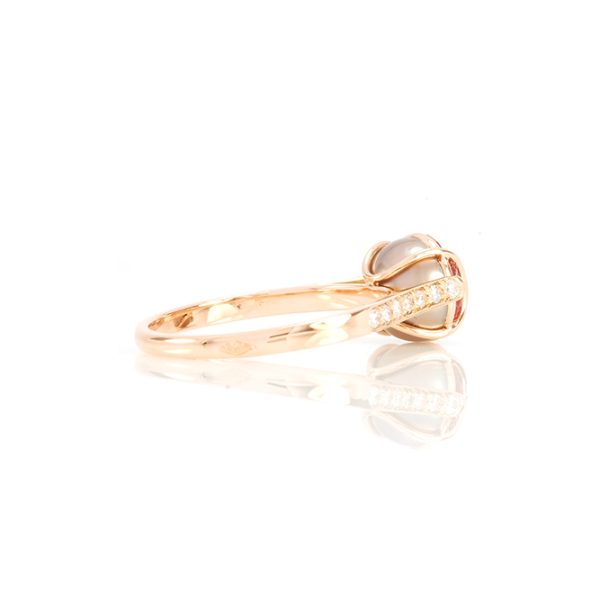 Bague Ellipse, or rouge, diamants, perle et rubellite 3