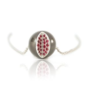 Pendentif WY, Or blanc rubis et perle de Tahiti 3