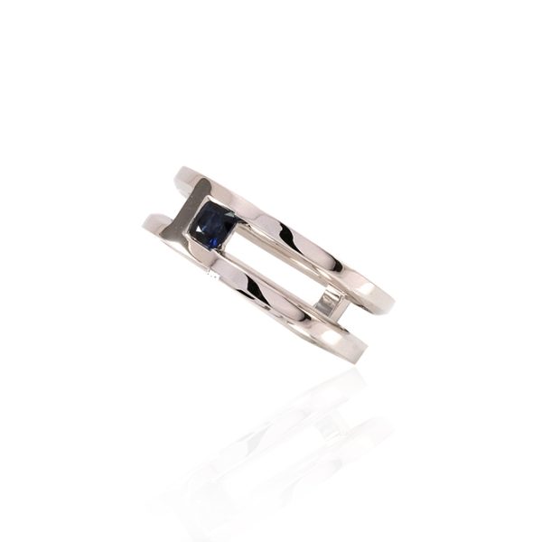 Alliance Homme, or blanc, saphir 5