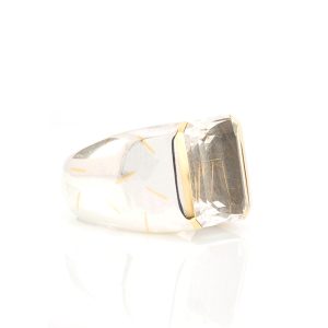 Bague Deep Line, Or 24K, Argent et Quartz Rutile 2