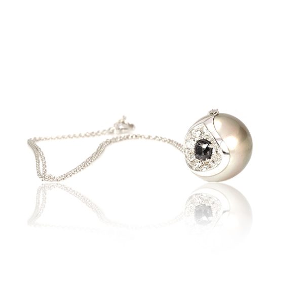 Pendentif Heart Mother, Perle de Tahiti, or diamants et spinelle 4