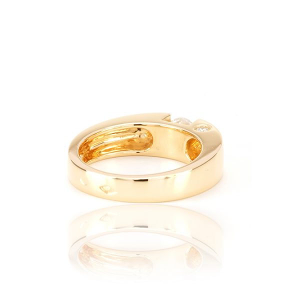 Solitaire Epuré, or jaune et diamants 2
