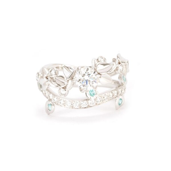 Bague Rosée, diamants et or blanc 1