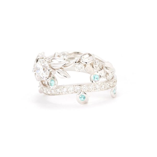 Bague Rosée, diamants et or blanc 5