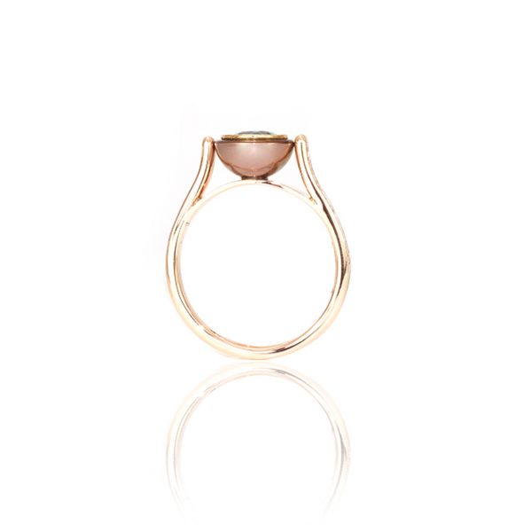 Solitaire Ma Perle, or rouge, diamants et zircon 2