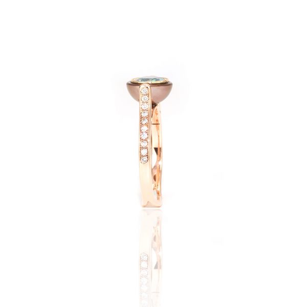 Solitaire Ma Perle, or rouge, diamants et zircon 5