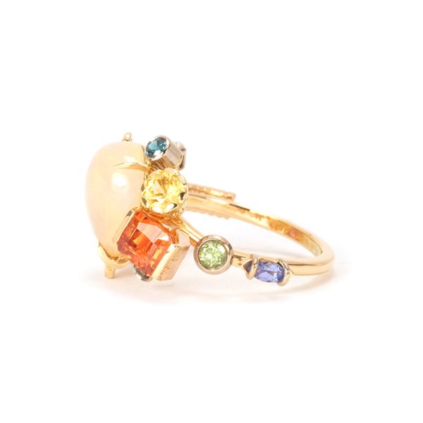 Bague Colibri, or et pierres précieuses 3