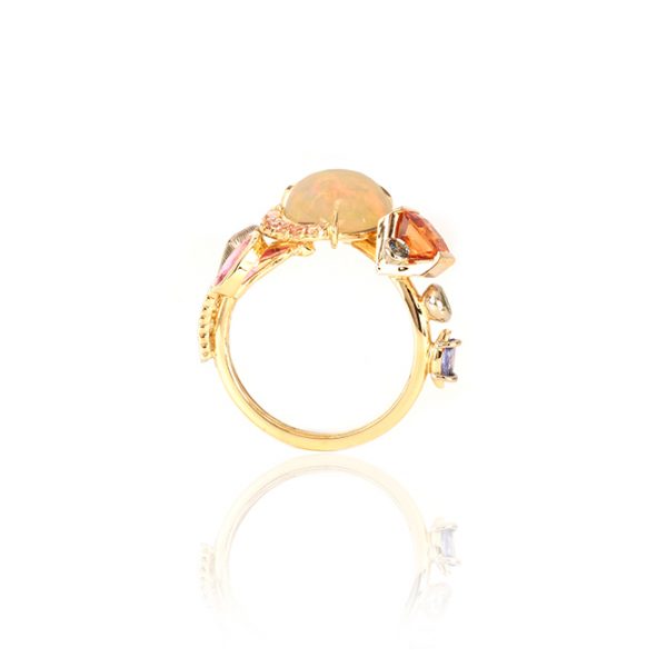 Bague Colibri, or et pierres précieuses 5