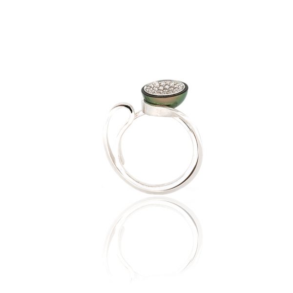 Bague Or, perle et diamants