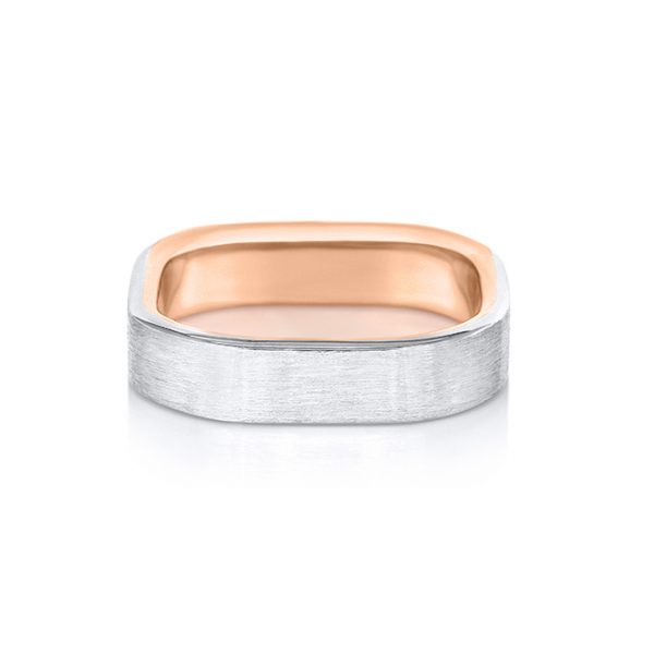 Alliance Carrée, or rouge et blanc 18k 5
