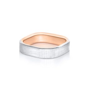 Alliance Carrée, or rouge et blanc 18k 4