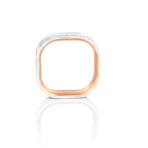 Alliance Carrée, or rouge et blanc 18k 2