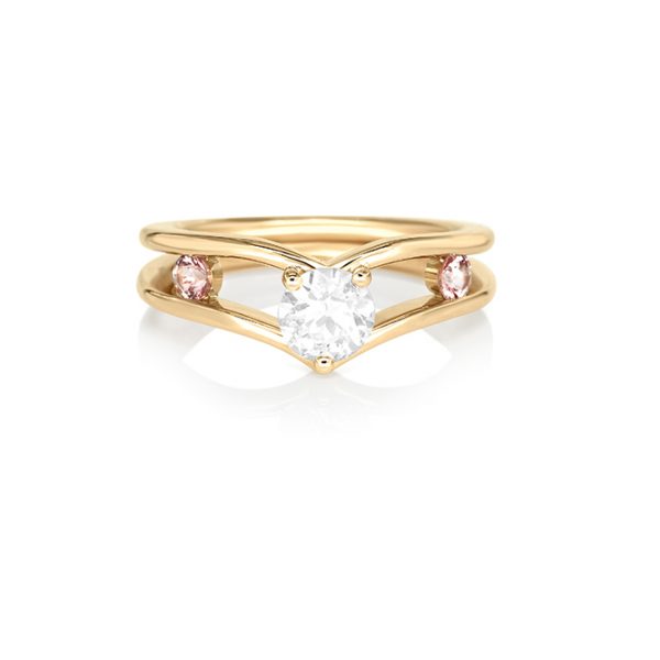 Solitaire, or, diamants, grenats malaya 6