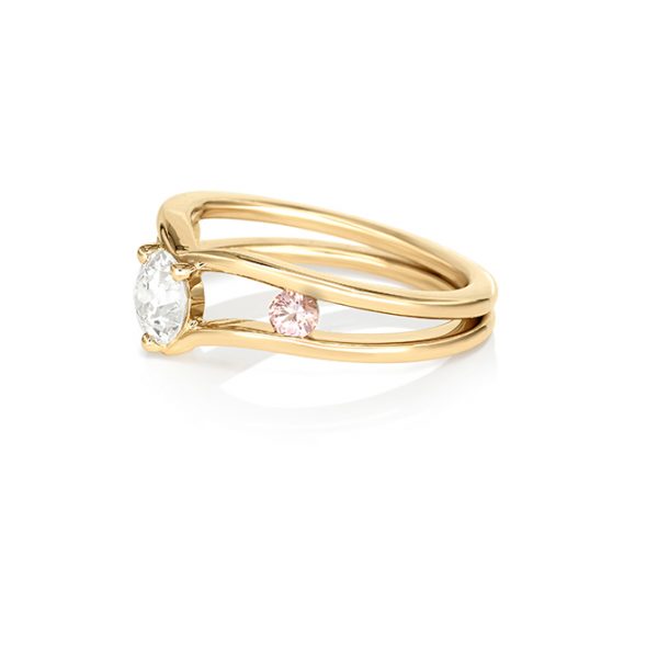 Solitaire, or, diamants, grenats malaya 5