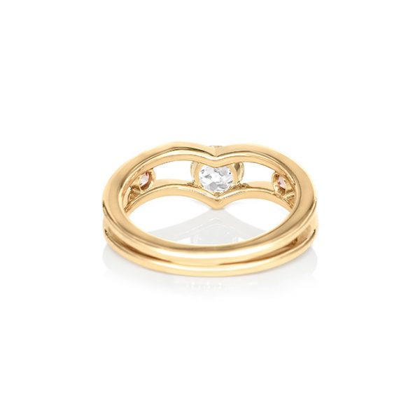 Solitaire, or, diamants, grenats malaya 4