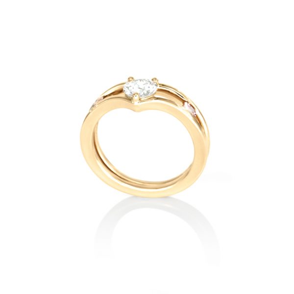 Solitaire, or, diamants, grenats malaya 2