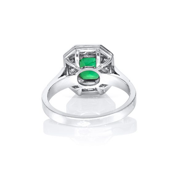 bague or blanc, diamants et émeraude 5
