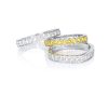 Or blanc palladié 18k, diamant jaune jonquille 7