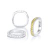 Or blanc palladié 18k, diamant jaune jonquille 5