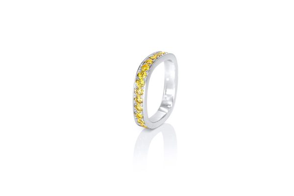 Or blanc palladié 18k, diamant jaune jonquille 2