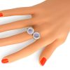 Or blanc, perle diamant et saphirs violet 2