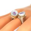 Or blanc, perle diamant et saphirs violet