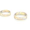Alliances Mokume Gane, or blanc et jaune 18k 4