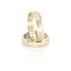 Alliances Mokume Gane, or blanc et jaune 18k 2