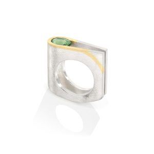 Argent et or jaune 18K, Tourmaline 5