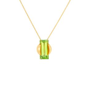 Pendentif or jaune, perle gold et péridot 7