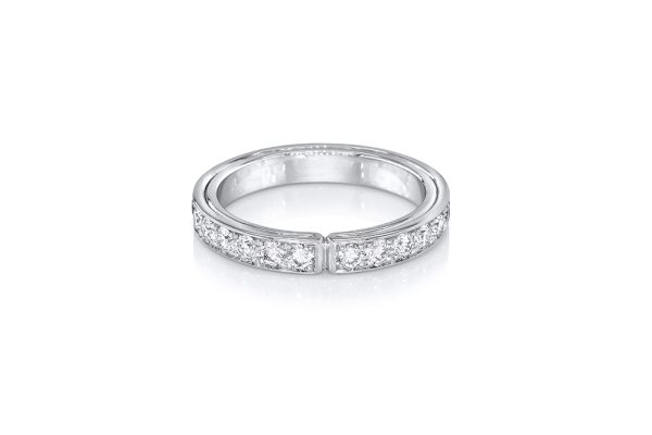 Or blanc 18k et diamants D-vvs 5