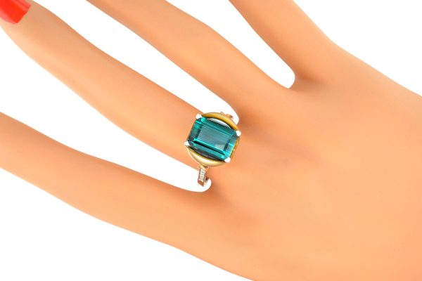 Bague perle, or 18K et tourmaline 8