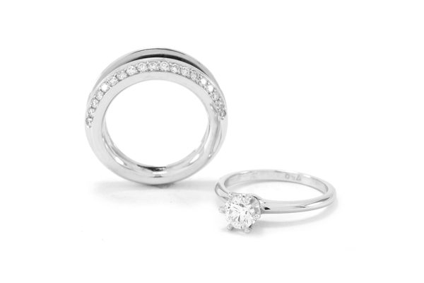 Bague modulable en or blanc 18k et diamants 1