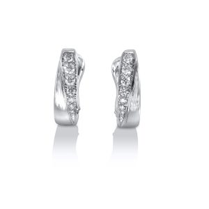 Boucles d'oreilles or blanc 18k et diamants 1