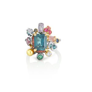Bague Goa, or, platine et pierres précieuses 6